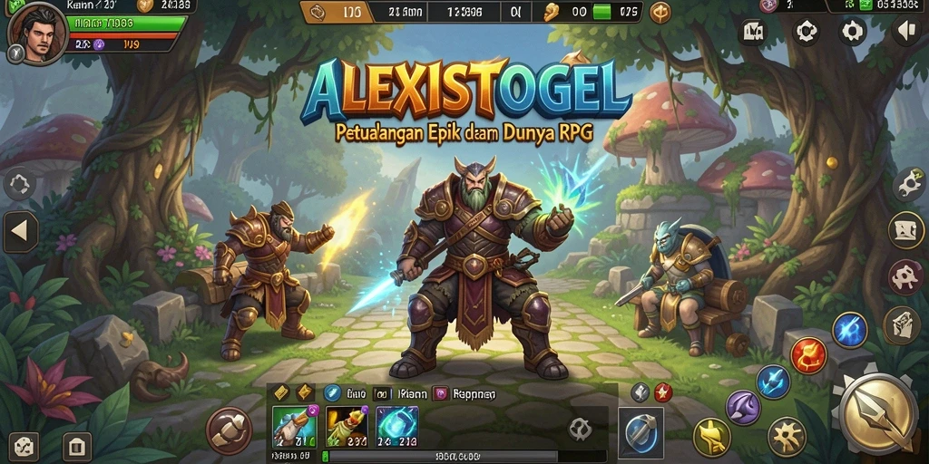 Tampilan gameplay RPG ALEXISTOGEL yang penuh aksi dan petualangan.