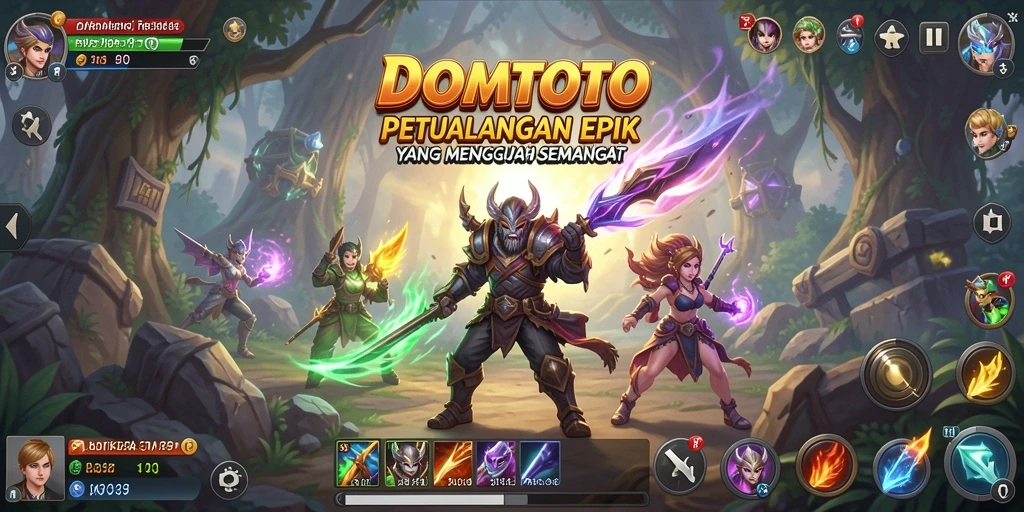 Tangkapan layar utama DOMTOTO menampilkan karakter utama dalam aksi petualangan yang mendebarkan.