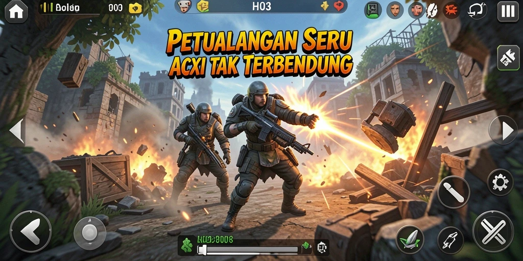 Gameplay seru H03 dengan pertempuran yang mendebarkan.