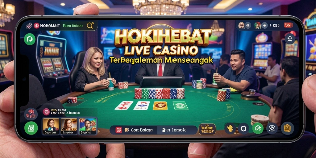 Gameplay mendebarkan HOKIHEBAT dengan dealer profesional dan suasana Live Casino.